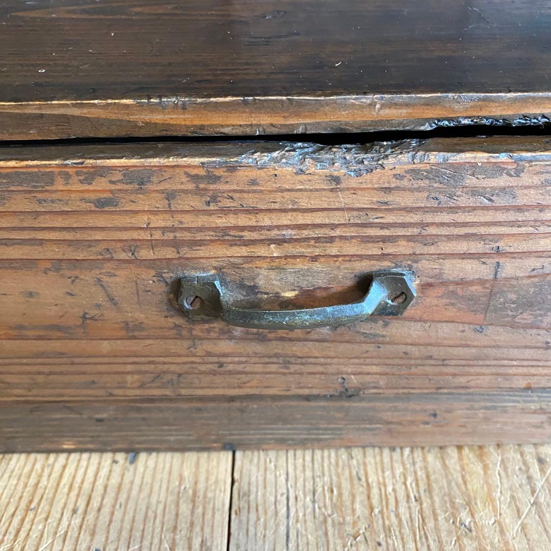 アンティーク オープンラック 飾り棚 無垢材 古道具 引き出し2杯 y117