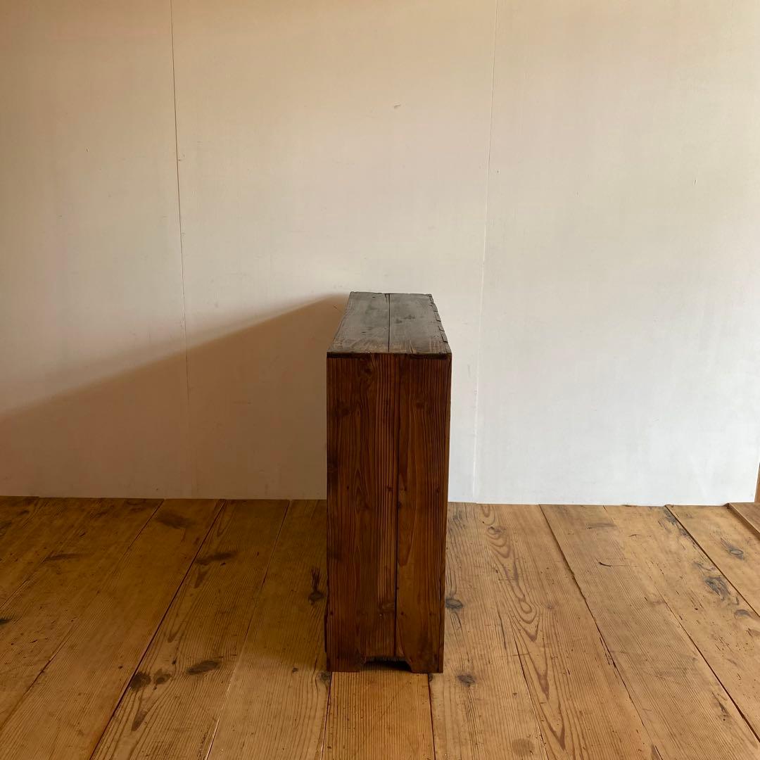 アンティーク オープンラック 飾り棚 無垢材 古道具 引き出し2杯 y117