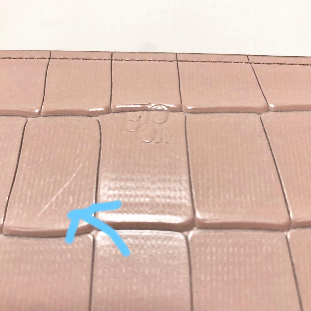 【未使用☆】エポイ Tile タイル Lファスナー 長財布 ピンク クロコ