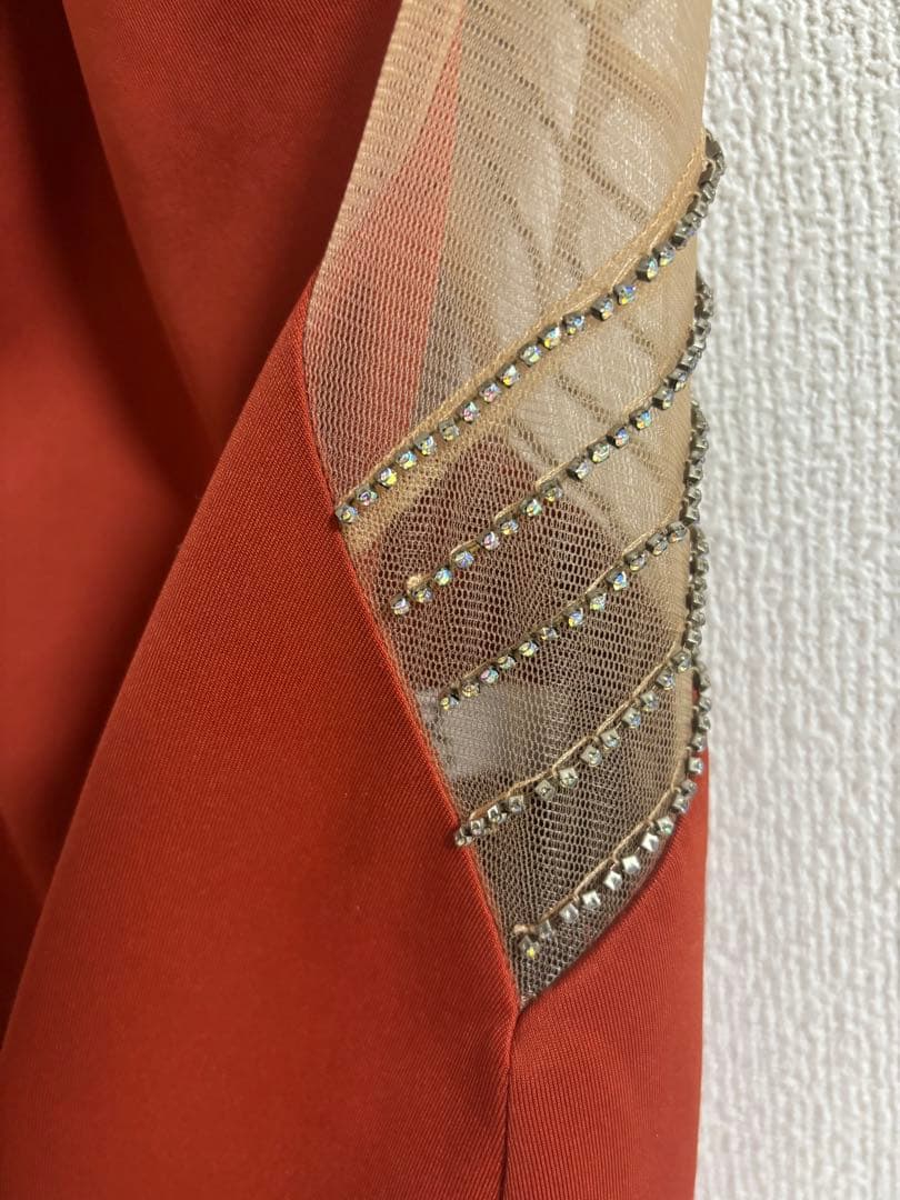 AngelR オレンジビジュー装飾キャバドレス