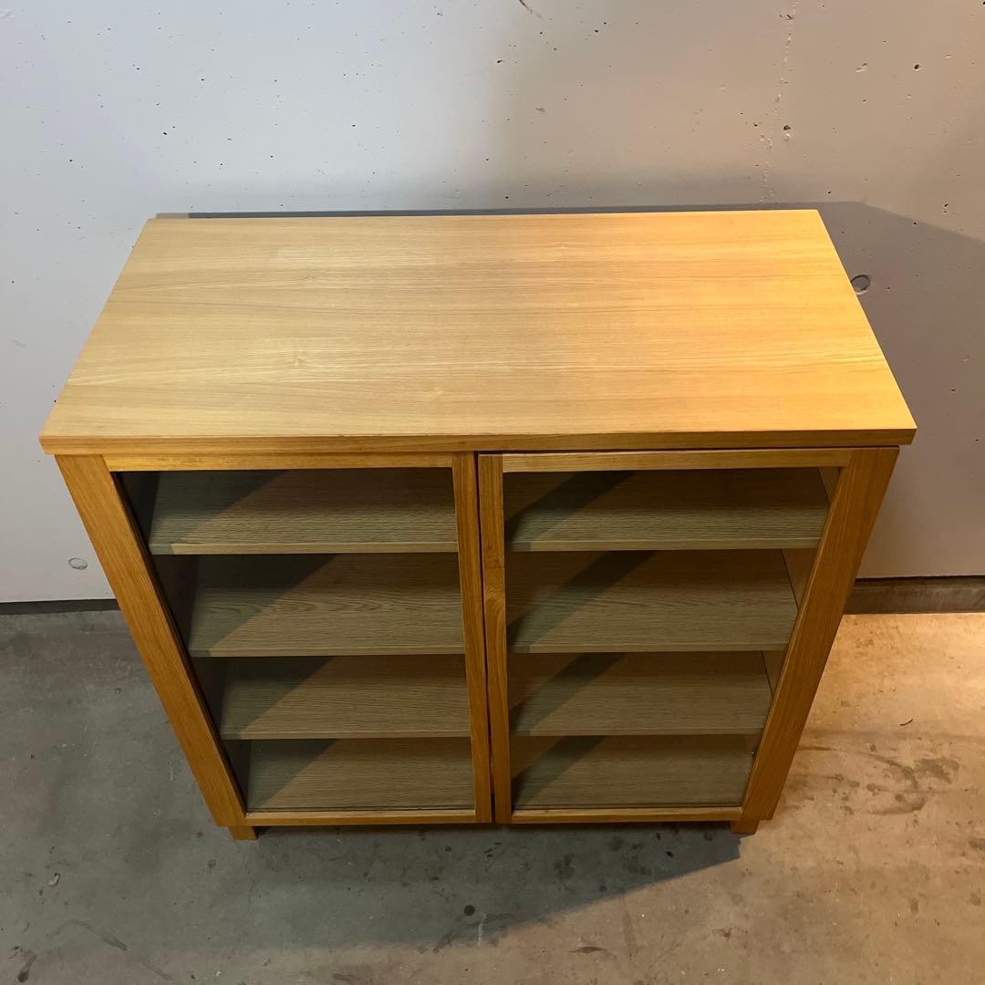 elecca ★無印 オーク材キャビネット・ガラス扉