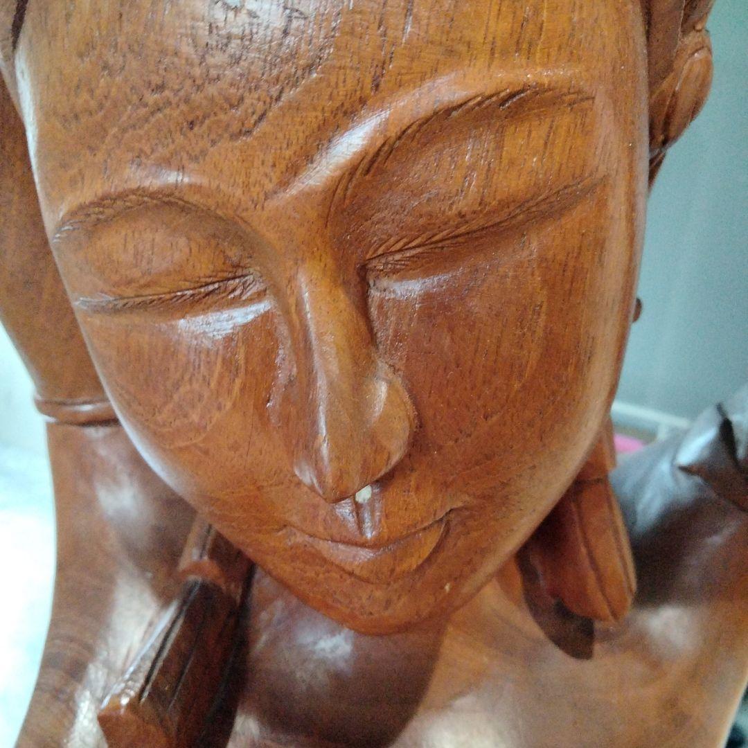 大型　アジアン　エレガント　木彫りの裸婦像　170cm