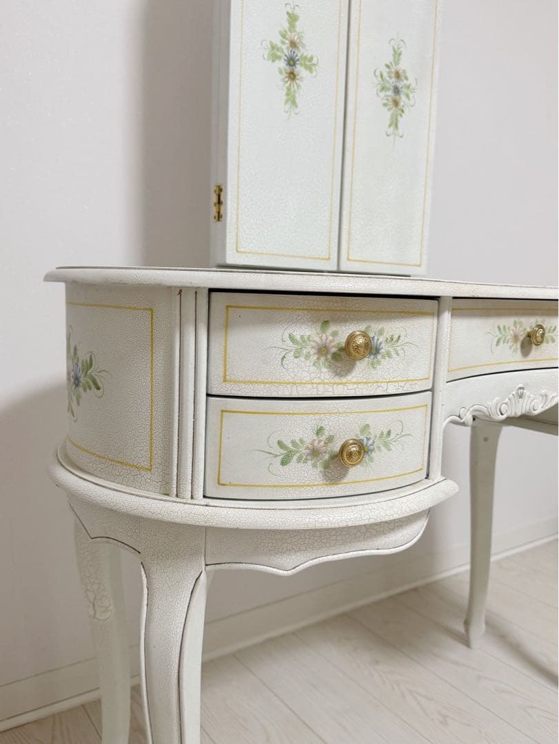 ロココ調 アンティークフレンチ ハンドペイントドレッサー 化粧台