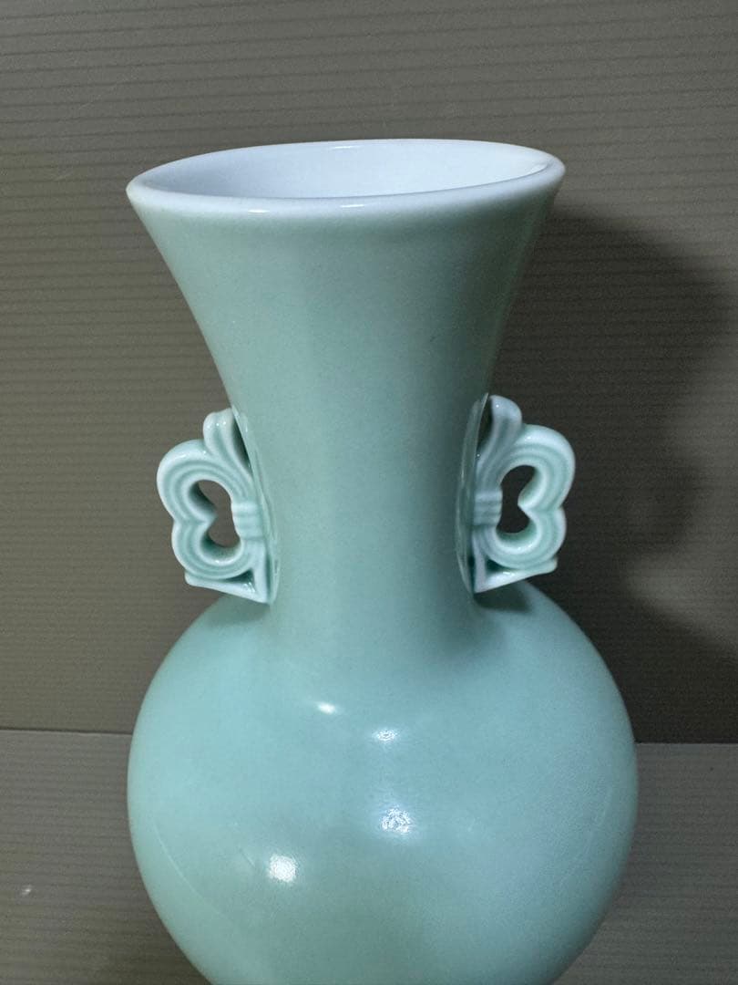 2221  深川製磁　製磁　双耳花瓶