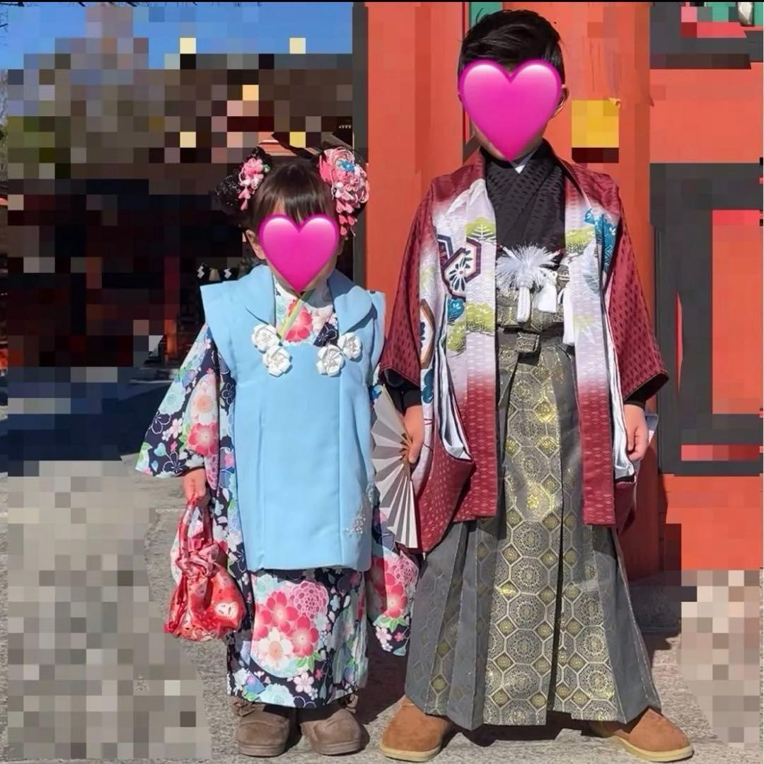 七五三　5歳男の子　袴着物セット　3歳女の子　被布セット