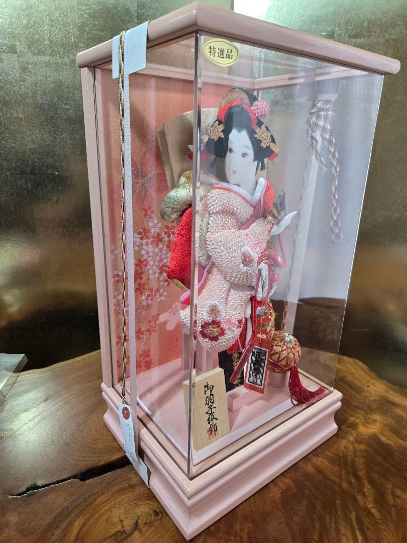 【一点限り】正月飾り　羽子板　ケース飾り　H45