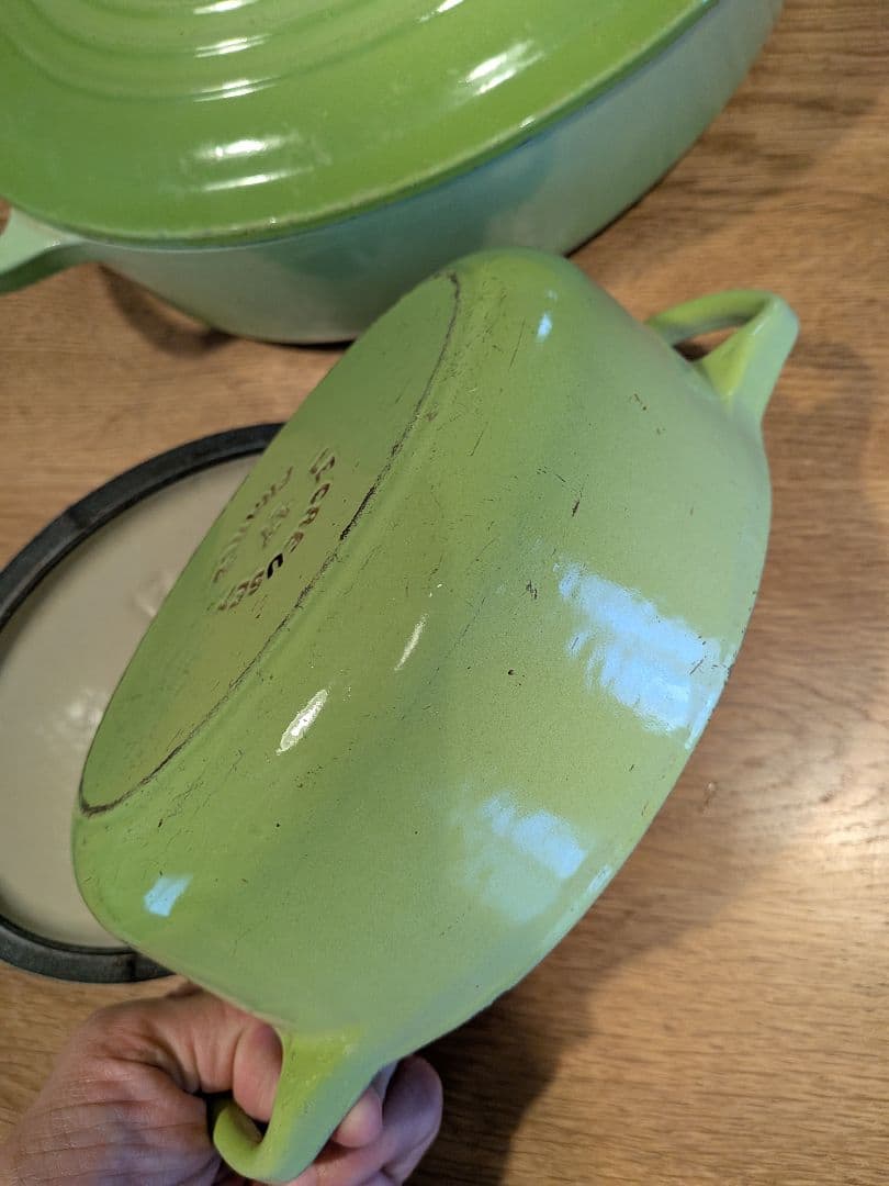 LE CREUSET ホーロー鍋セット グリーン 大小