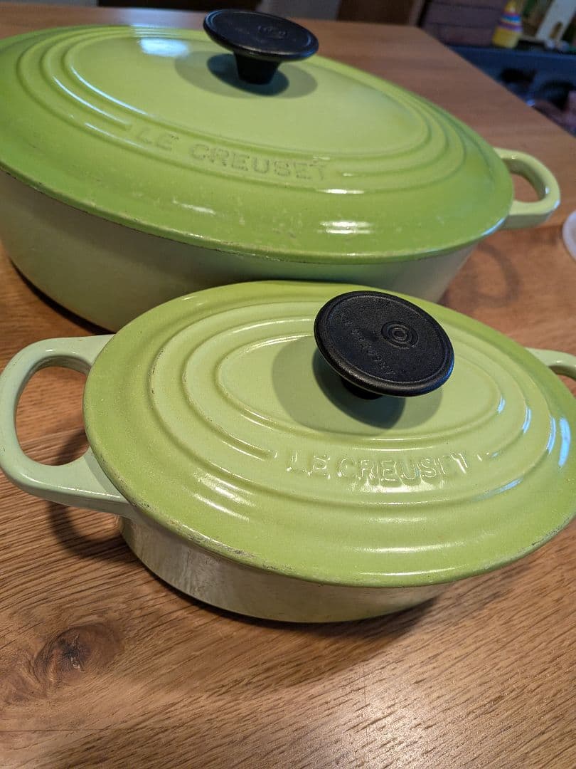 LE CREUSET ホーロー鍋セット グリーン 大小
