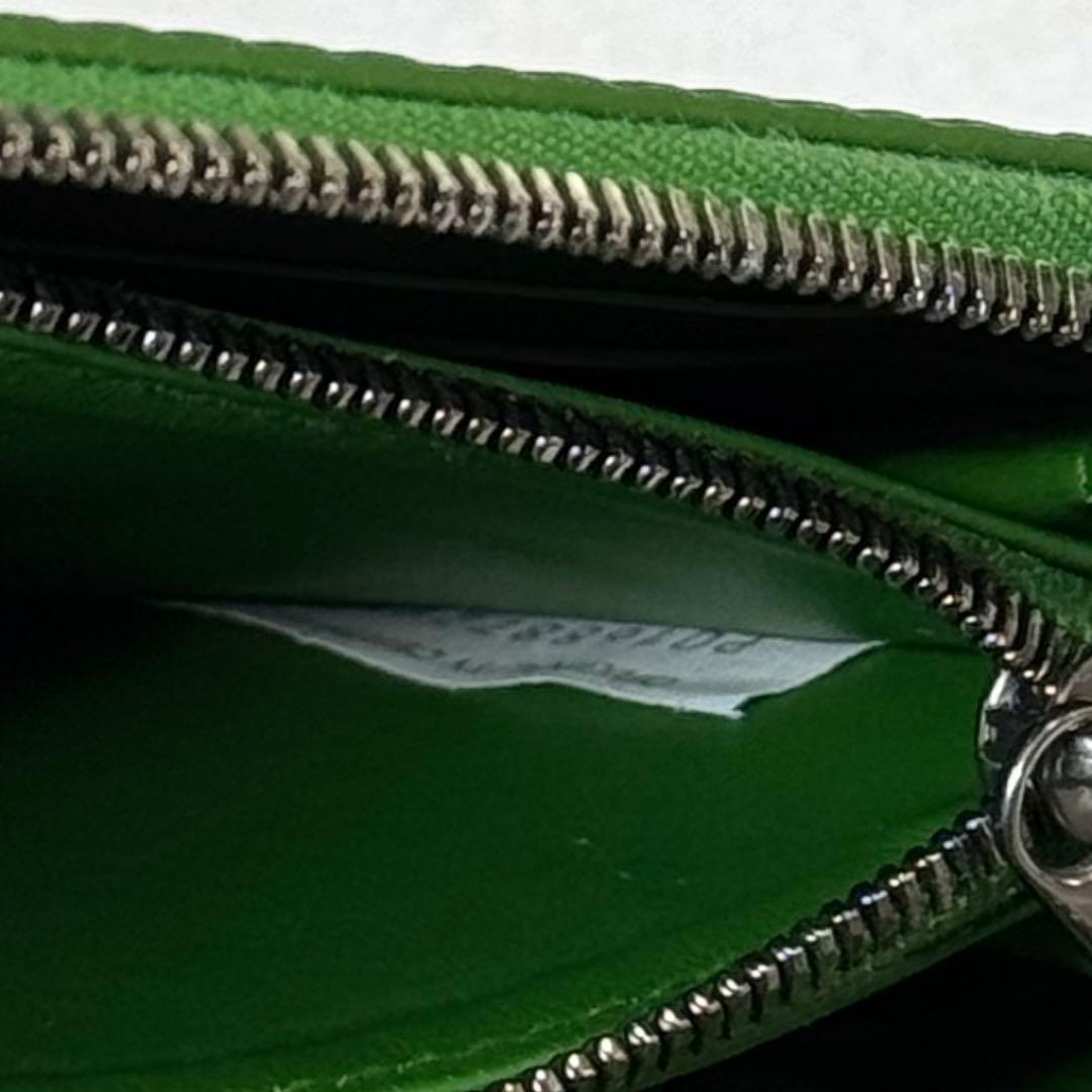 ボッテガ ヴェネタ デボスイントレチャート ラウンドファスナー 長財布 グリーン