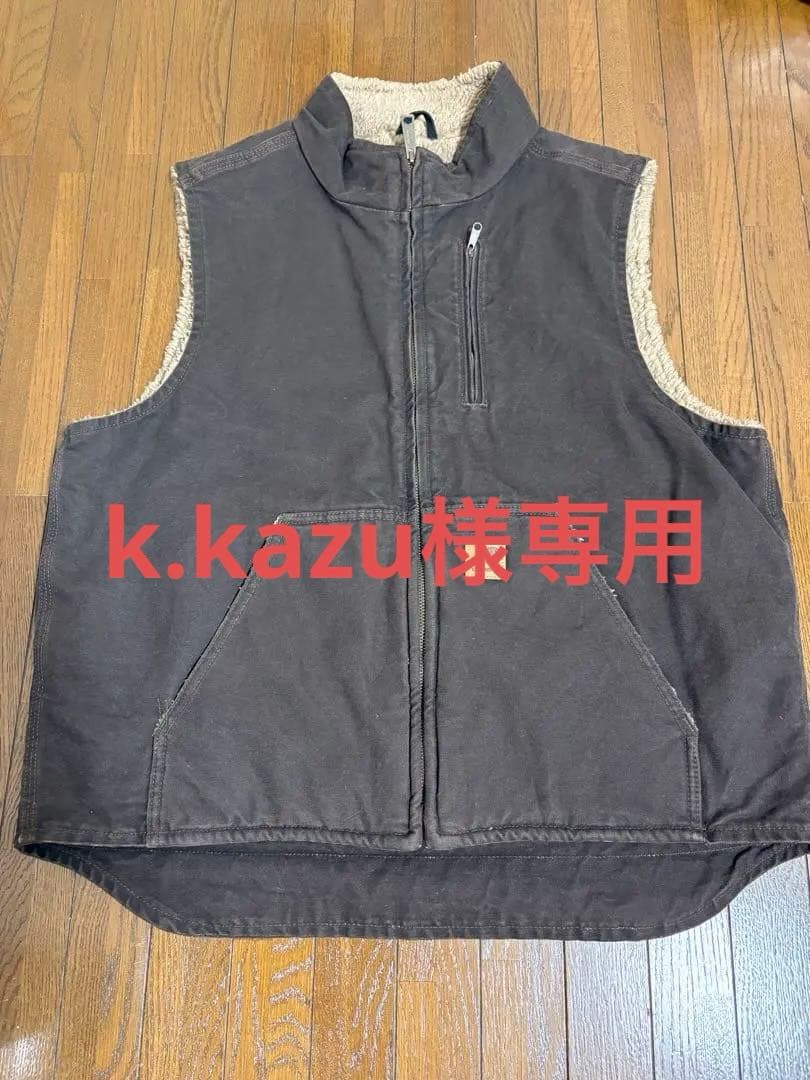 Carhartt ダークブラウン ジップアップベスト