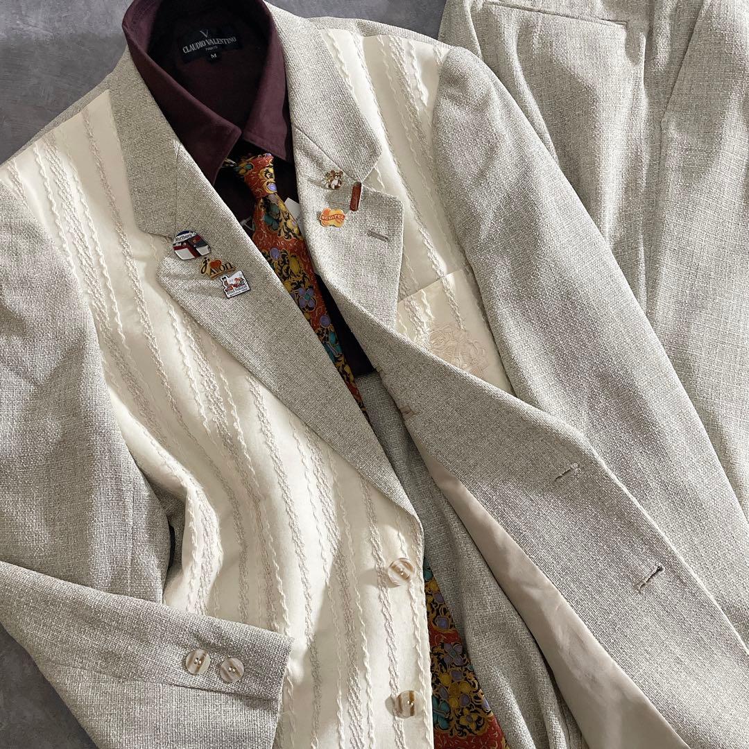 【1点物】ジャガード織 コンビネーションセットアップスーツ×CHANELネクタイ