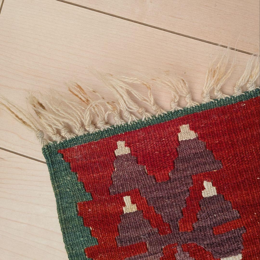 キリム手織り　幾何学模様ラグ 約177x113cm