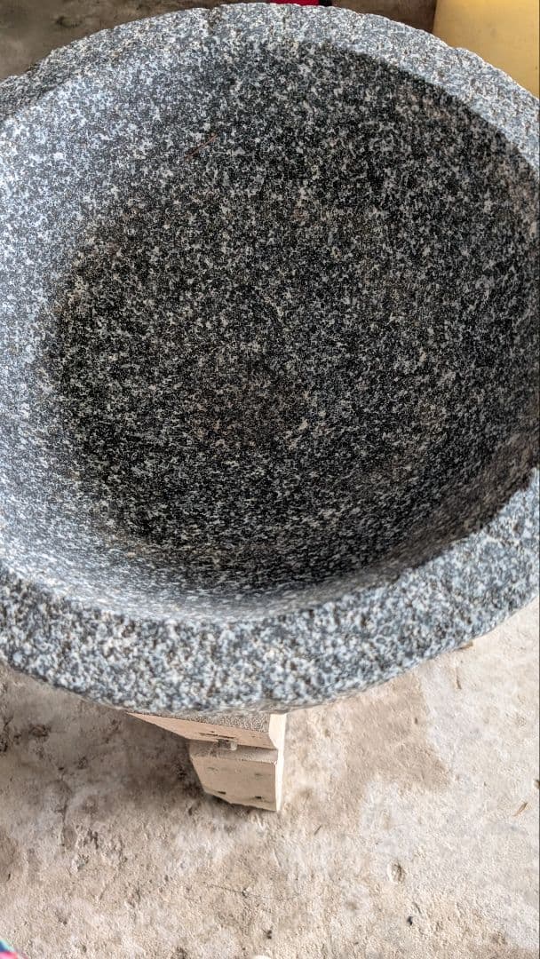 石製臼と木製杵セット 直径約40cm 引き取り限定