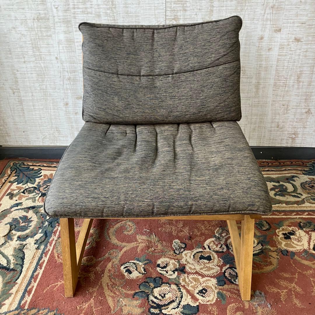 ⑤ 北欧レトロ ミキモク 雅 木製フレーム アームレスチェア 一人掛けソファー