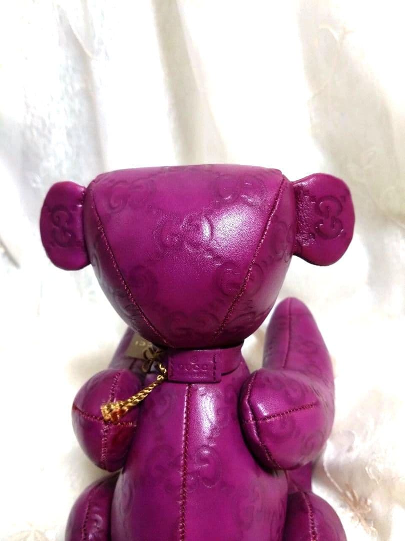 GUCCI　グッチGGシマ オール レザー　テディベア　ぬいぐるみ