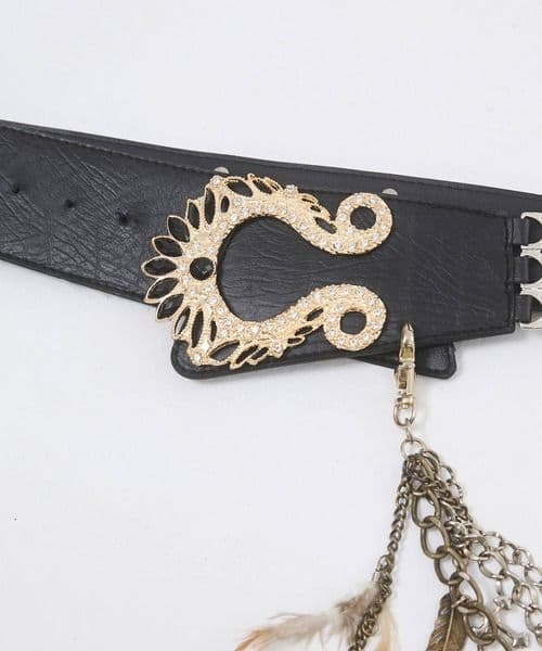 d.i.a クラウンバックルフェザーベルト　y2k　新品未使用　ブラック