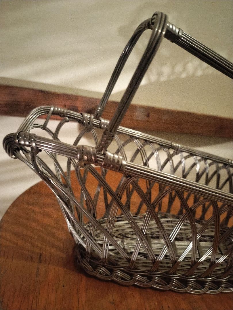 フランス製アンティーク★ワインボトルバスケット　くすみ無し