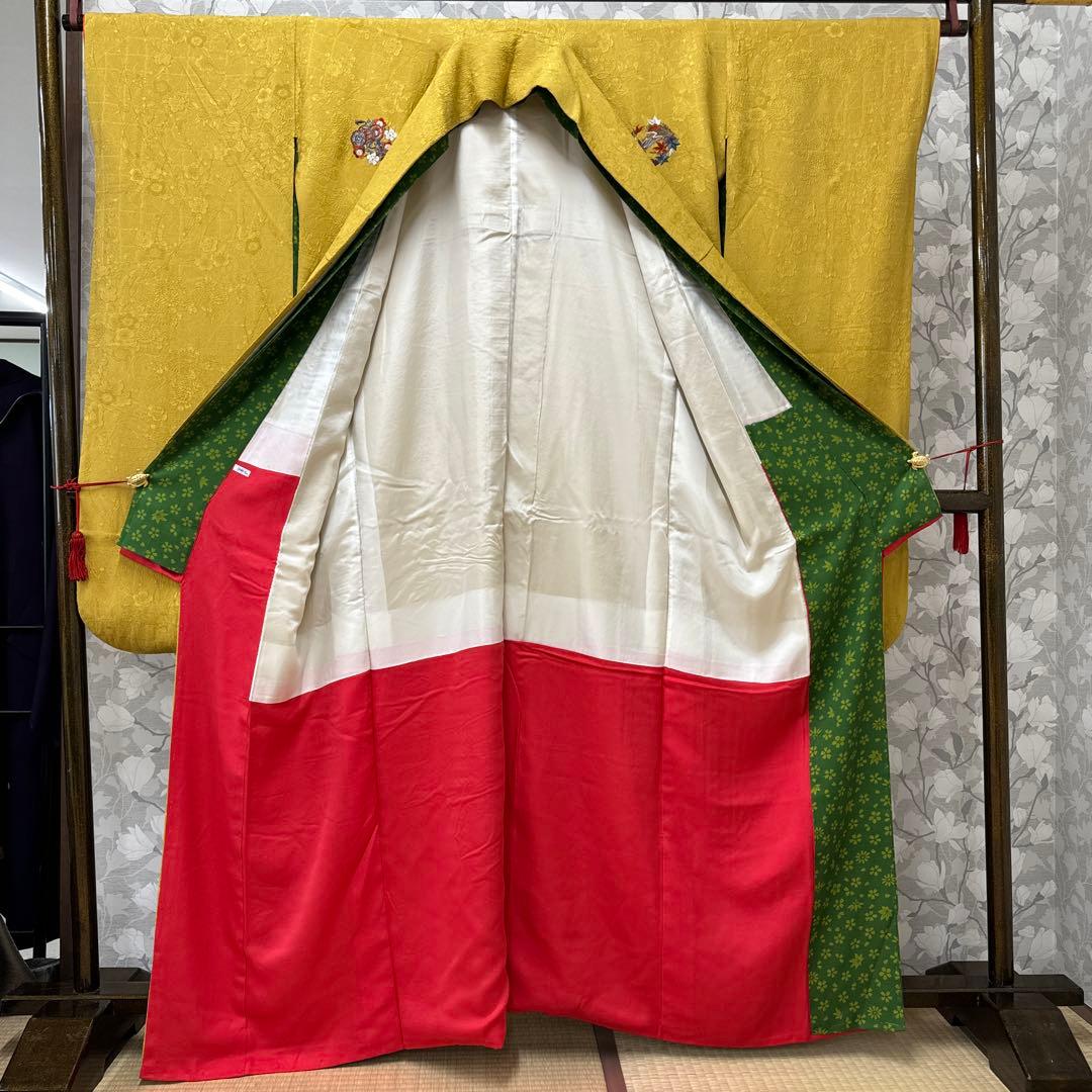 振袖セット　花紋刺繍無地振袖　高級作家物