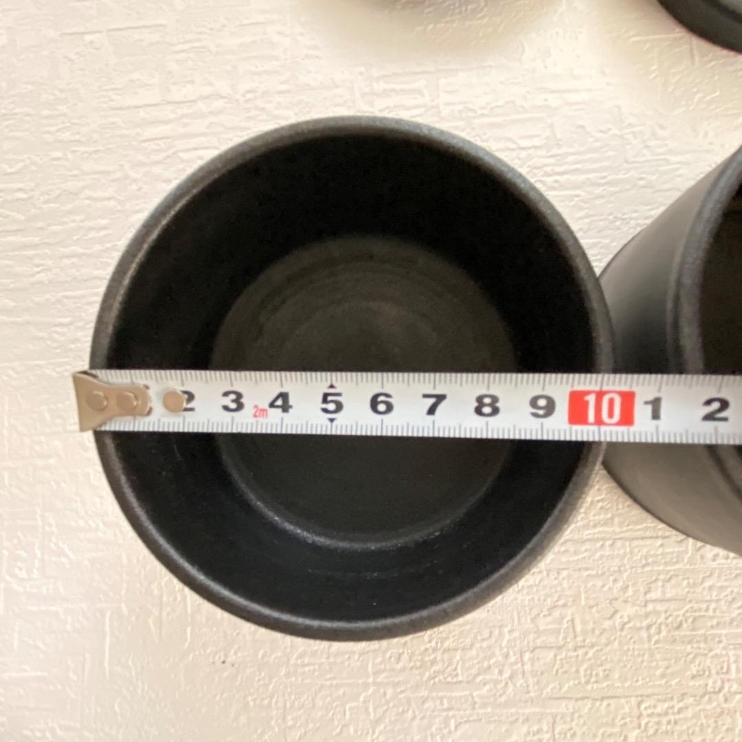 小野俊　黒鉄釉　蓋物　2点セット