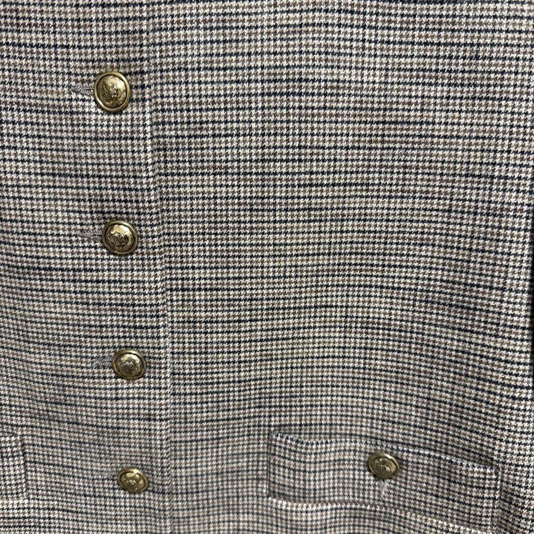 新品未使用 SANDRO ノーカラーチェックジャケット ゴールドボタン