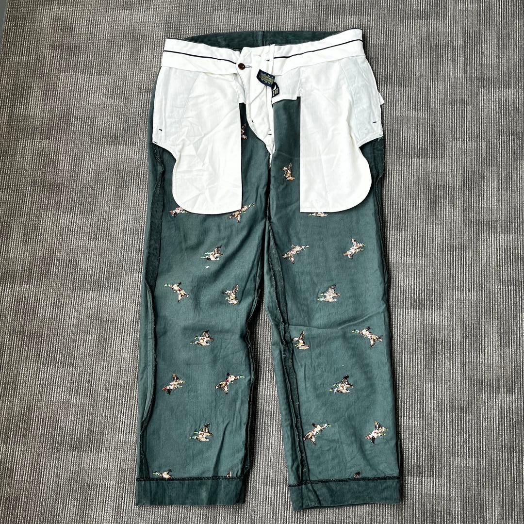 ラルフローレン カモ 総柄 刺繍 コーデュロイパンツ ヴィンテージ 古着