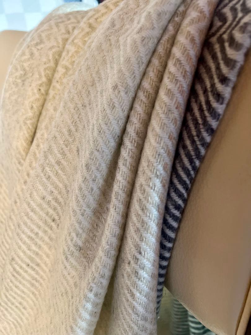 期間限定で大セール‼️インド産　カシミア山羊100% 大判ブランケット