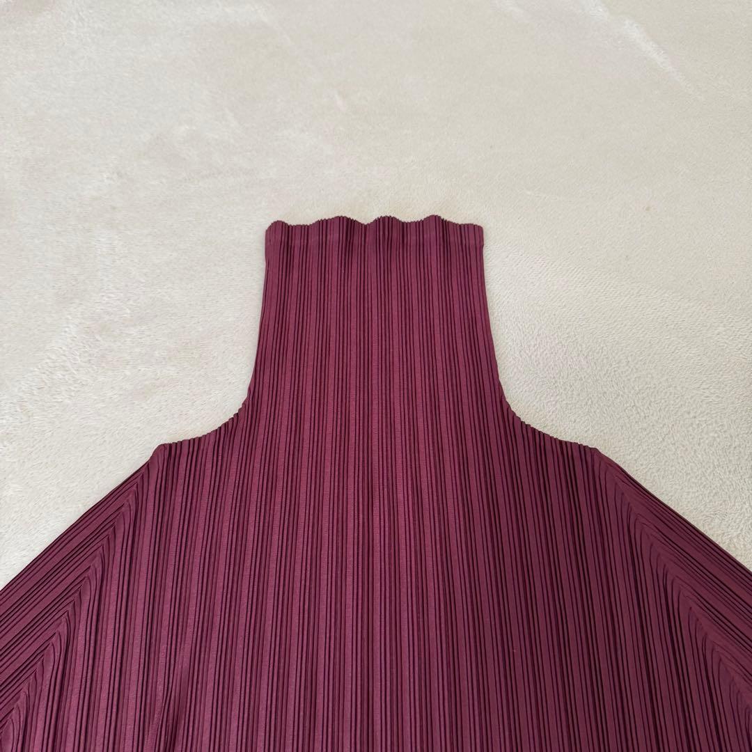 新品✨PLEATS PLEASE プリーツ　長袖　パープル　ハイネック　トップス