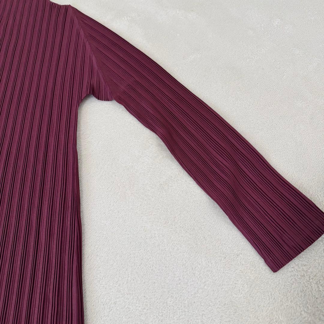新品✨PLEATS PLEASE プリーツ　長袖　パープル　ハイネック　トップス