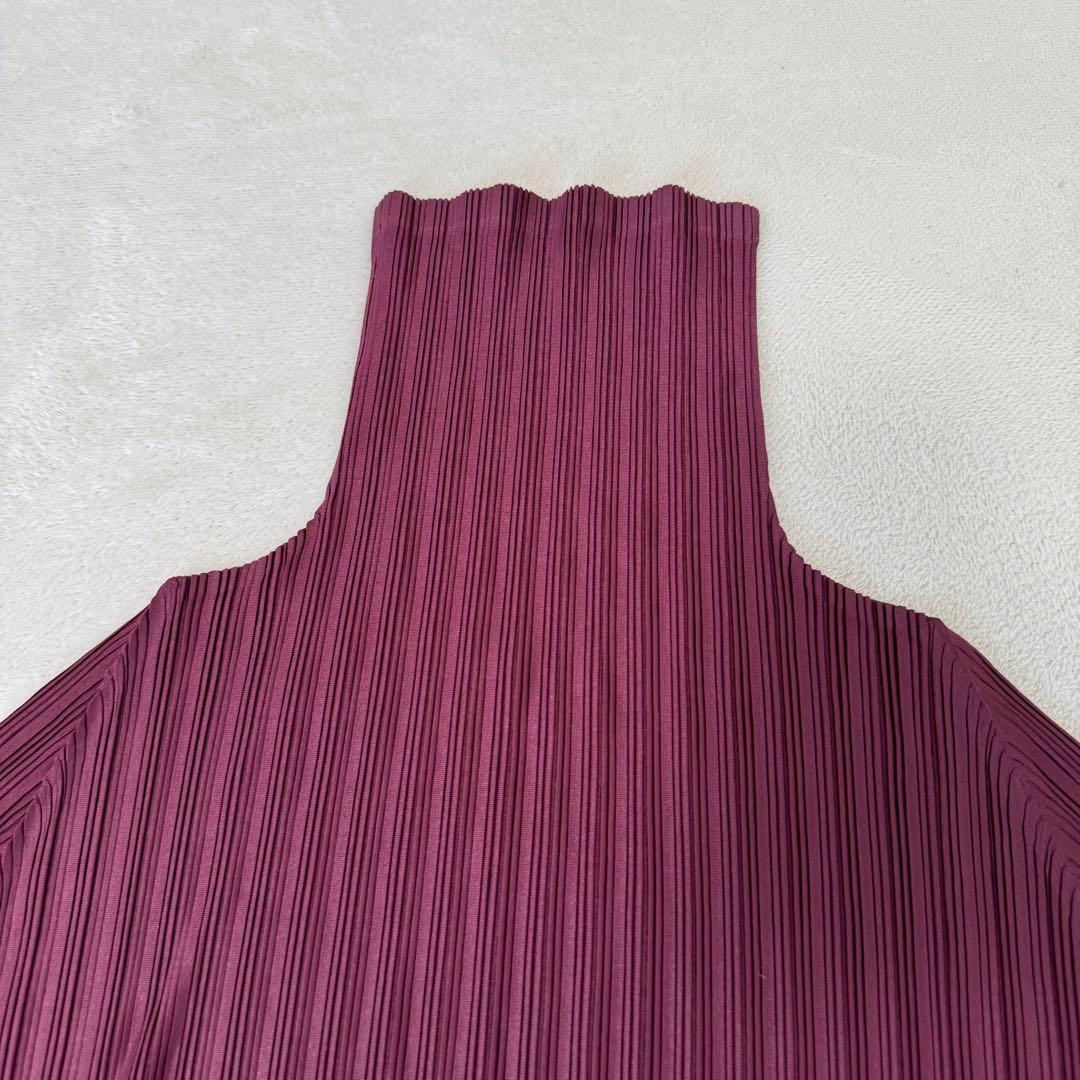 新品✨PLEATS PLEASE プリーツ　長袖　パープル　ハイネック　トップス