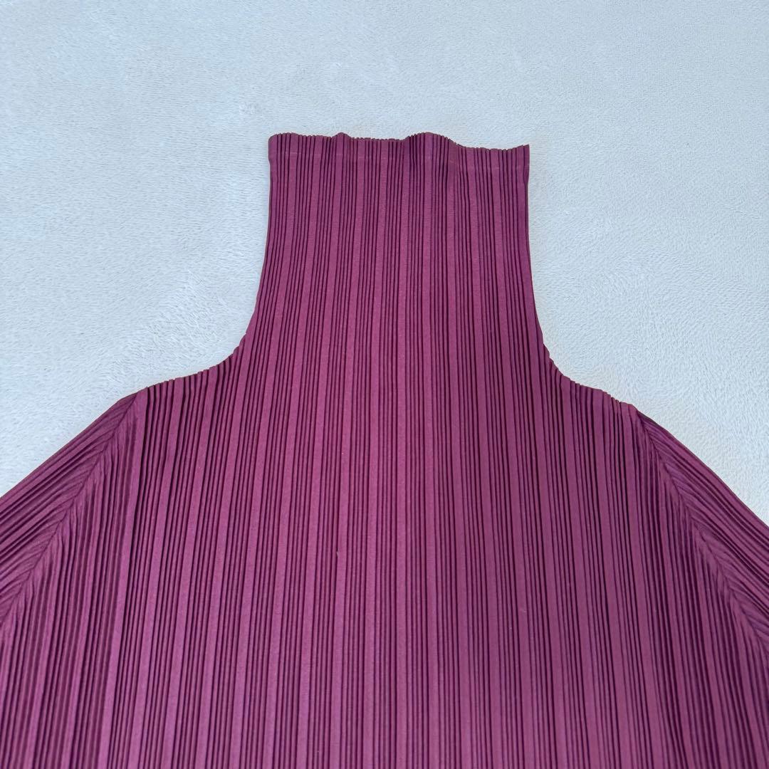 新品✨PLEATS PLEASE プリーツ　長袖　パープル　ハイネック　トップス