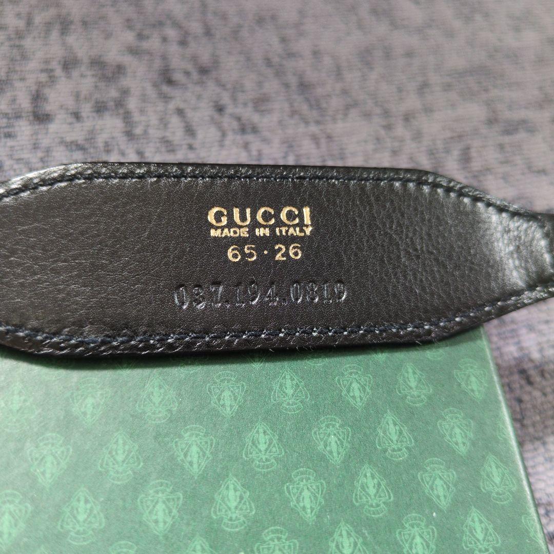 【イタリア直営店購入】GUCCI レザー 金属 ベルト 65cm