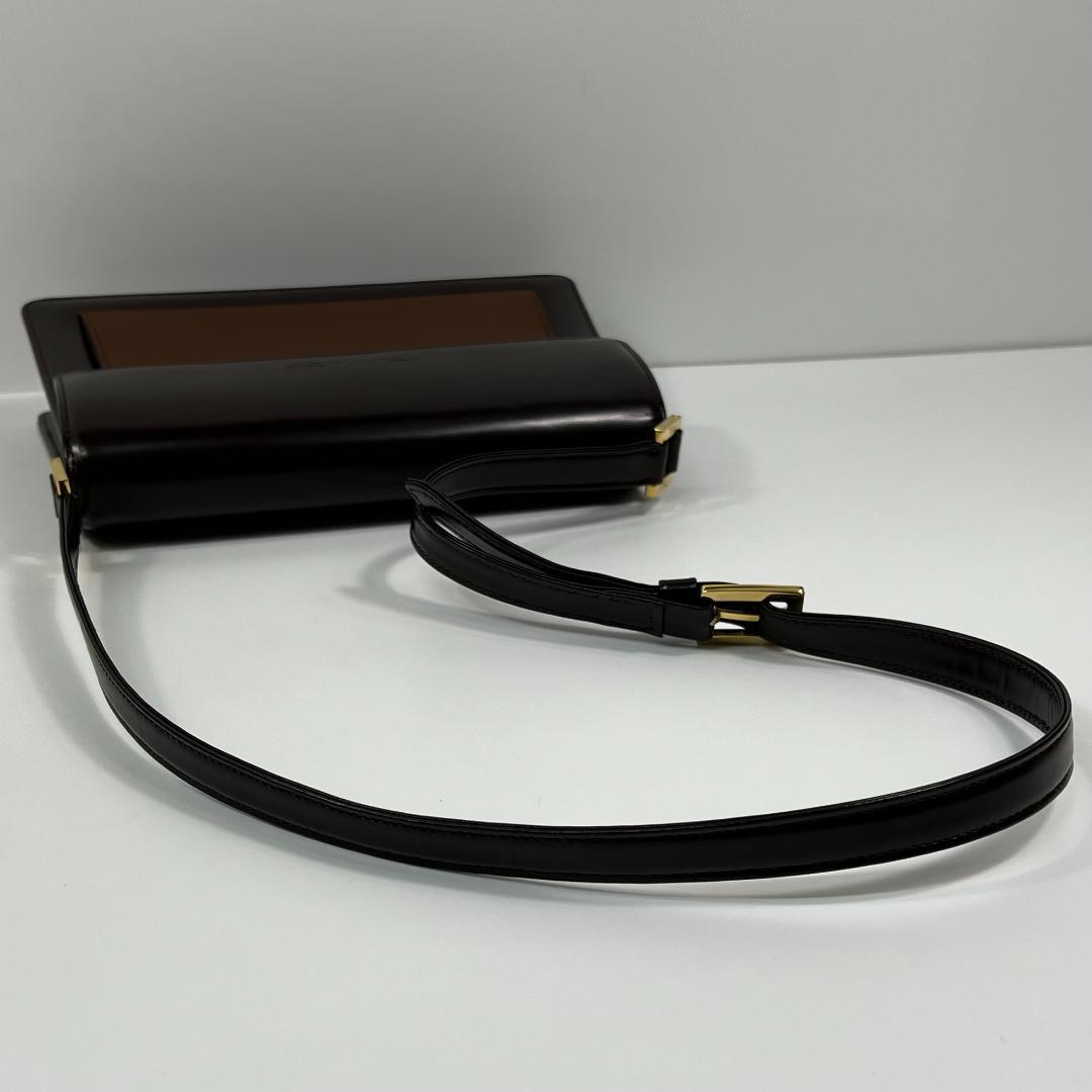 イブサンローラン ショルダーバッグ レザー ブラウン MBZ219