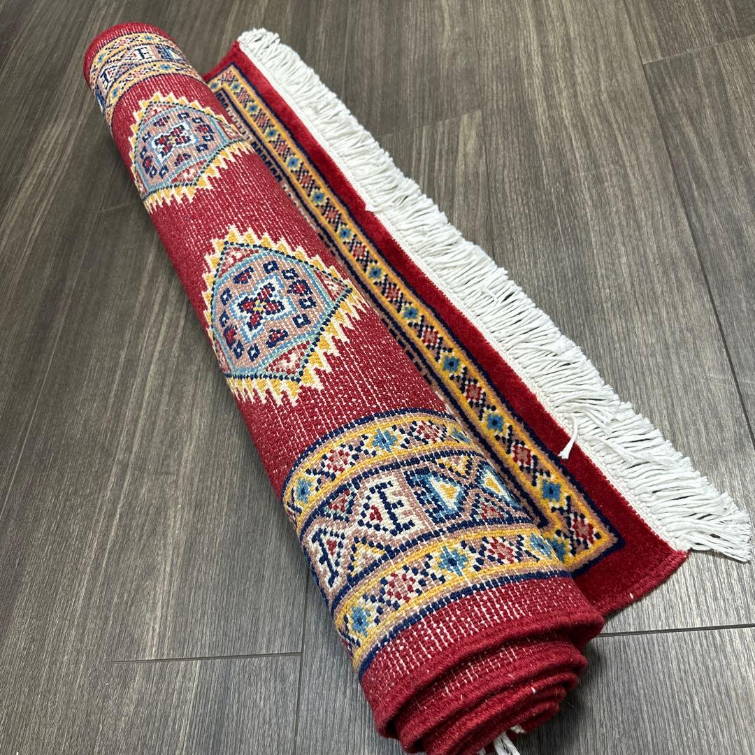 166x96幾何学模様のウールラグ 手織り絨毯パキスタン絨毯