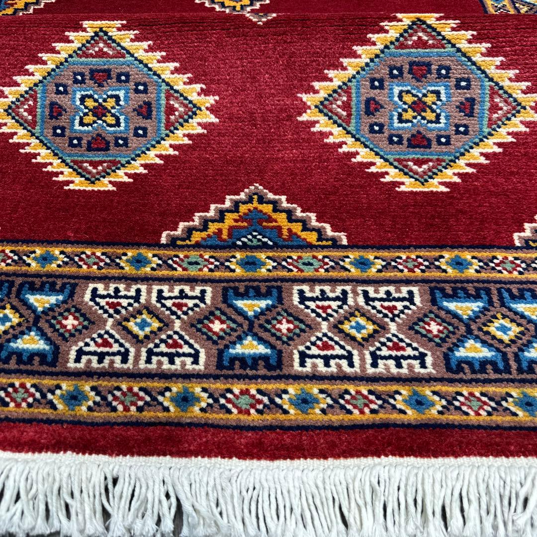 166x96幾何学模様のウールラグ 手織り絨毯パキスタン絨毯