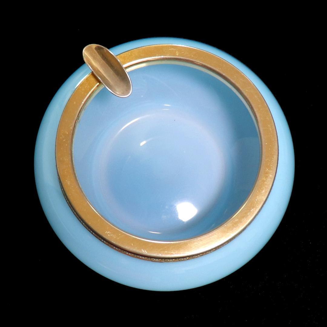 オールド・バカラ 激レア 大型ブロンズ装飾オパーリンクリスタル製灰皿 小物入れ