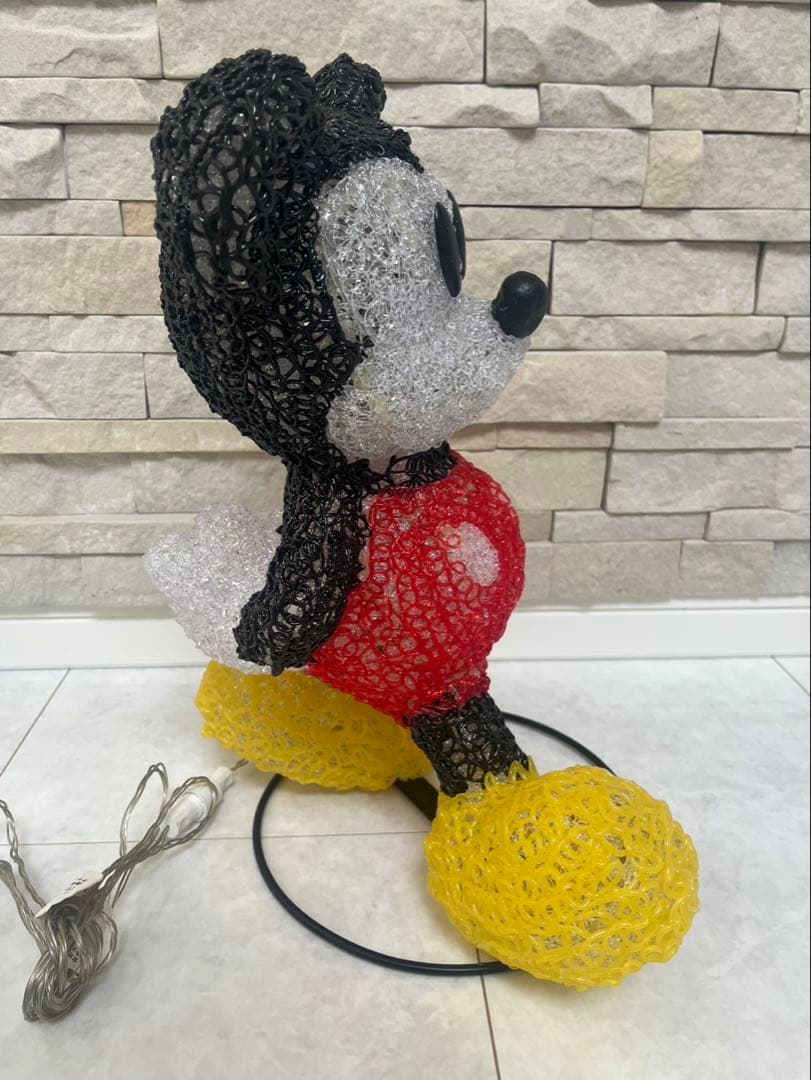 3D クリスタルモチーフ　ミッキーマウス LEDランプ 約30cm