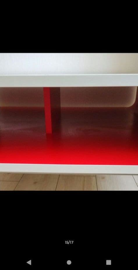 Francfranc シンプルセンターテーブル ホワイト/レッド