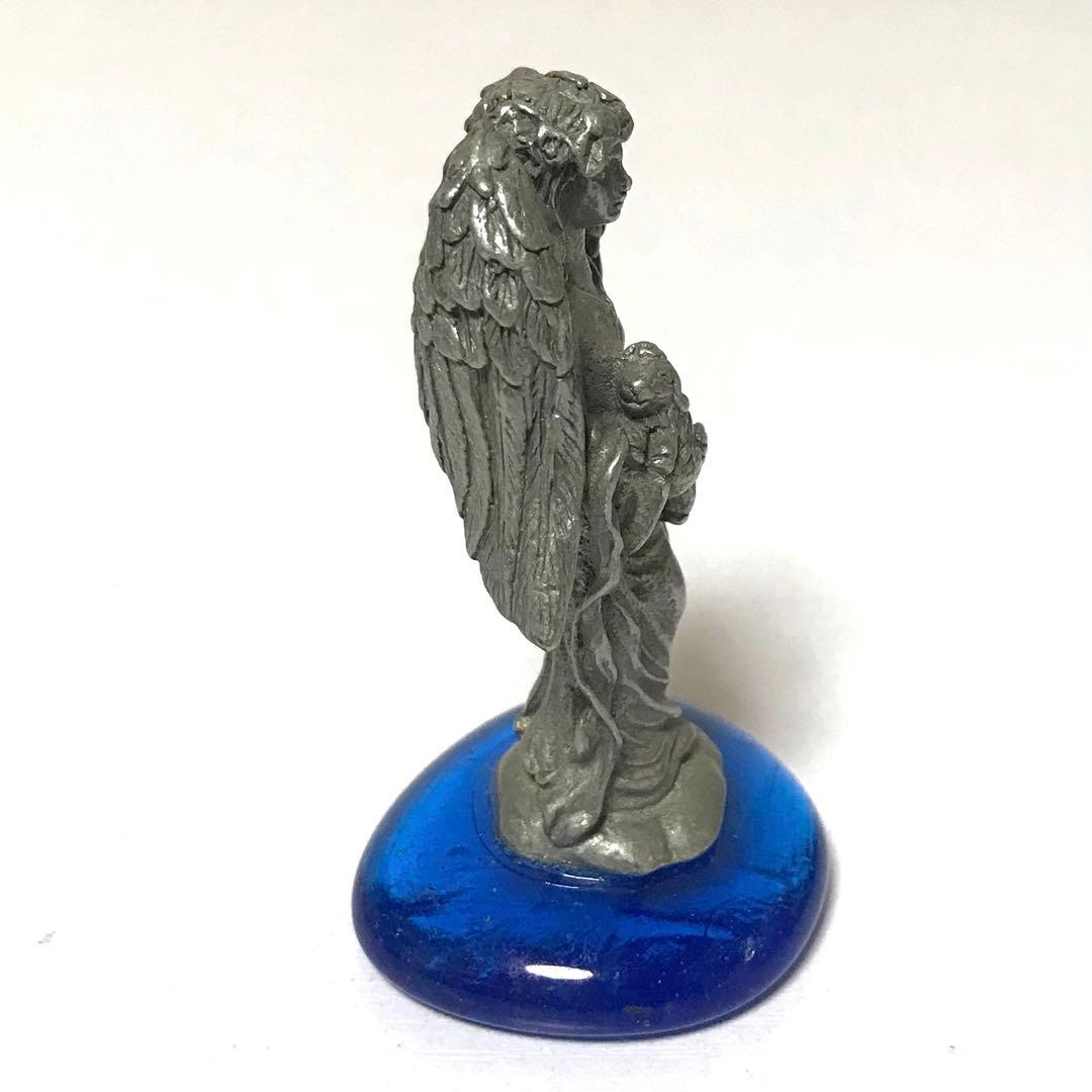 子羊を抱いた大天使 金属像 ビンテージ キリスト教会 彫像 大天使 年代物