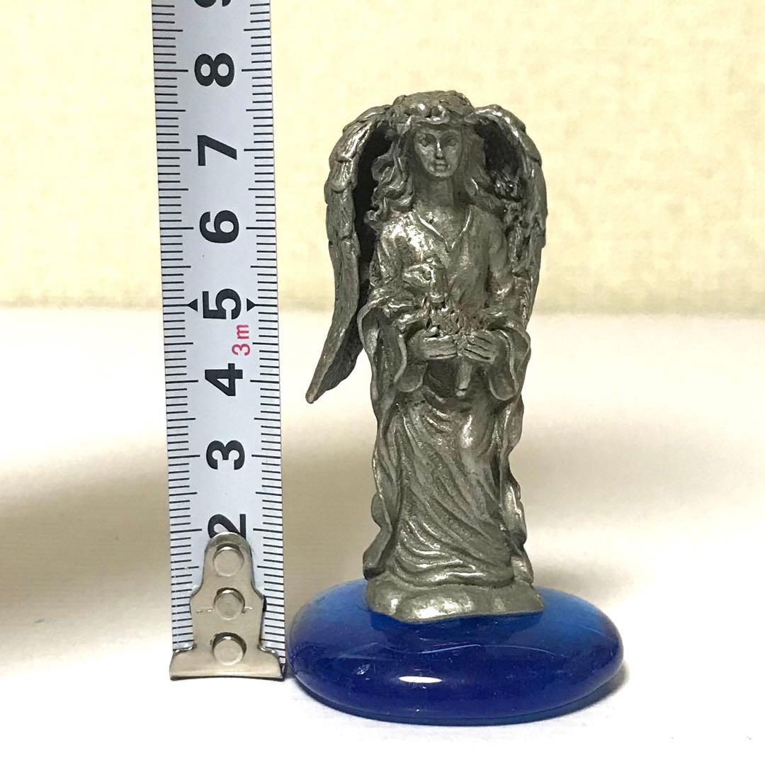 子羊を抱いた大天使 金属像 ビンテージ キリスト教会 彫像 大天使 年代物