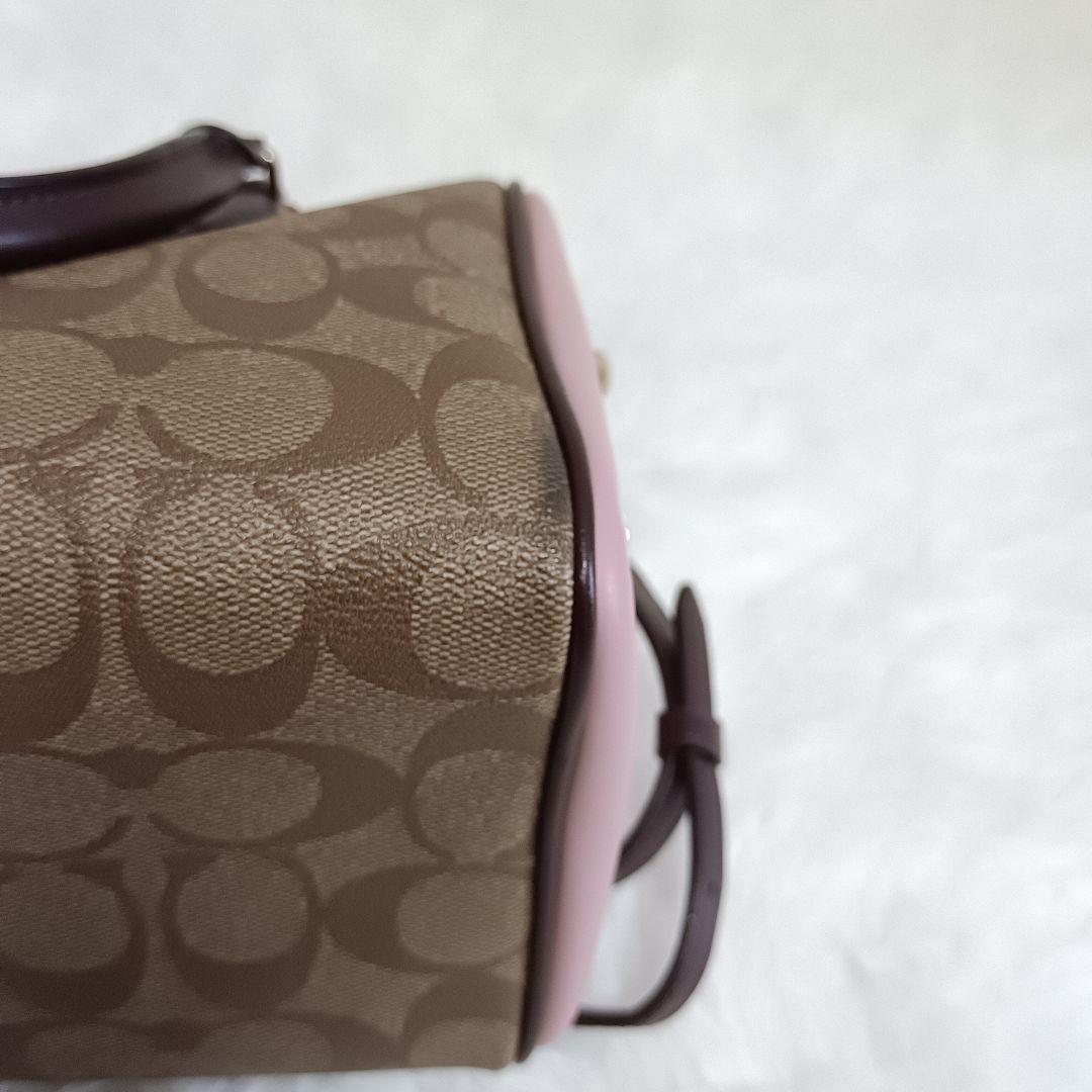 COACH コーチ シグネチャー 2WAY ショルダーバッグ ピンク ブラウン