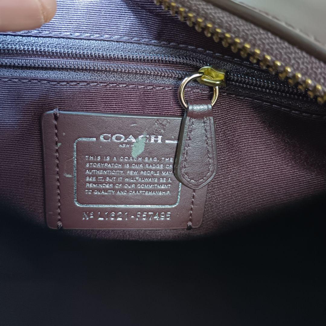 COACH コーチ シグネチャー 2WAY ショルダーバッグ ピンク ブラウン