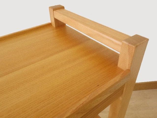 北海道手作り家具　ケヤキ材（引出付）　木製　ワゴン