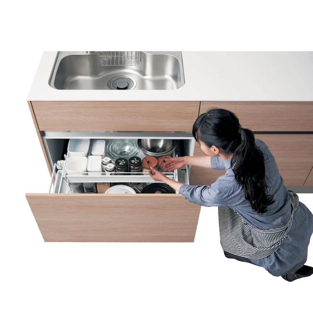 新品未使用 ベルメゾン キッチン引き出し用スライドラック ラス1