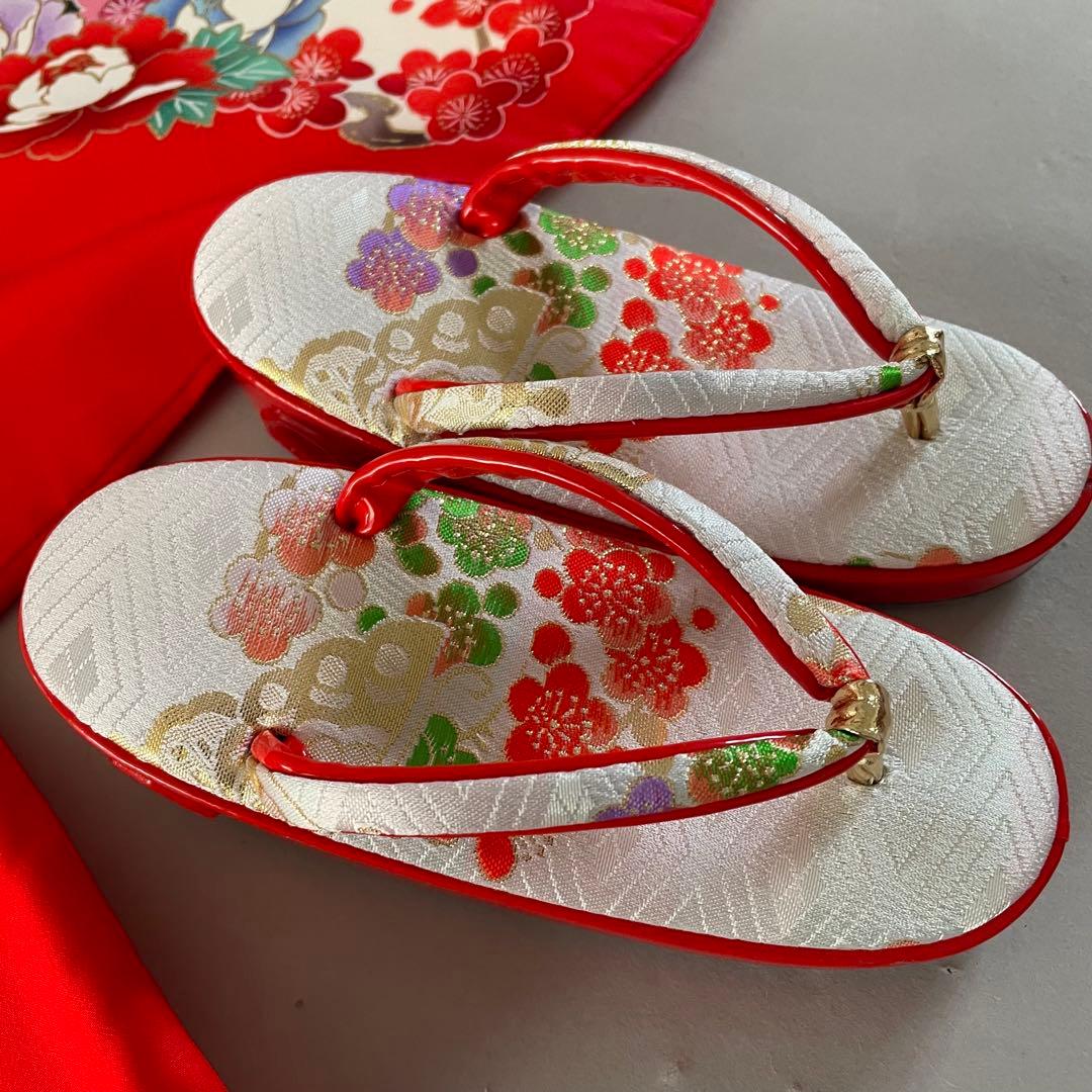 美品　七五三　3歳　正絹お着物セット　　作り帯コーデ