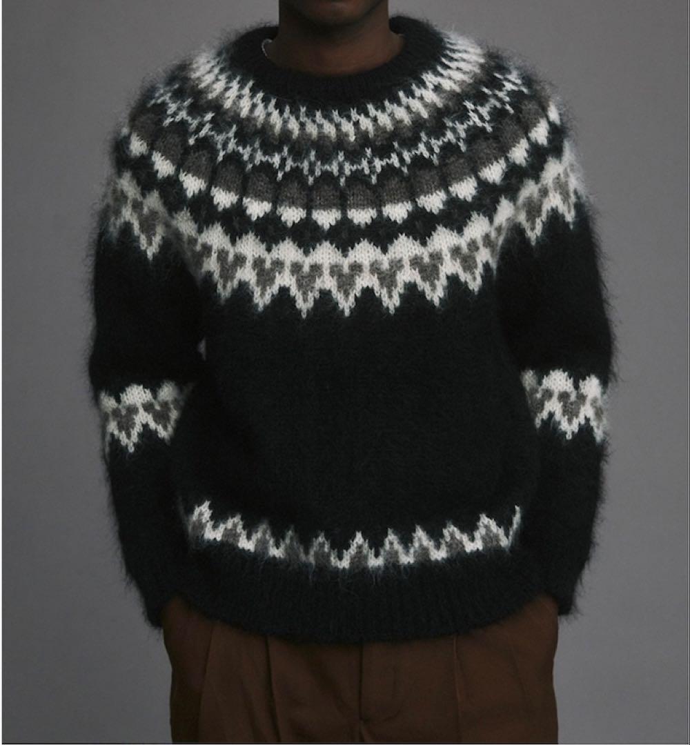 BATONER バトナー ノルディック ニット セーター モヘア ブラック