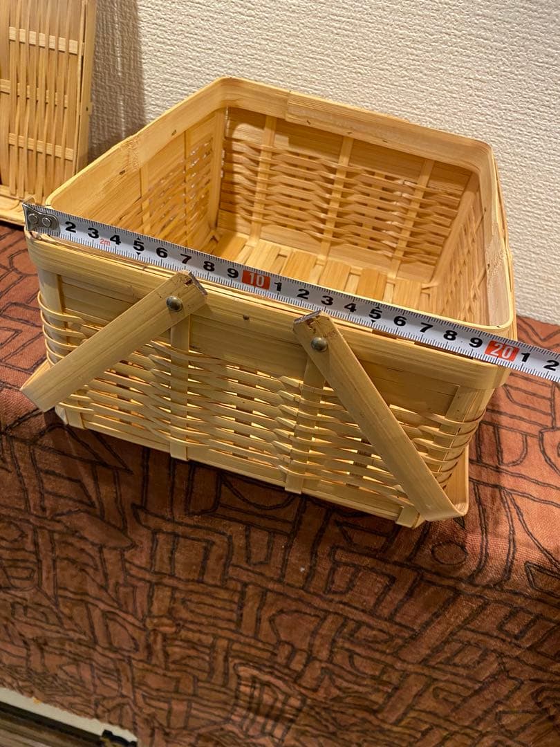 白竹　ピクニックバスケット　竹かご