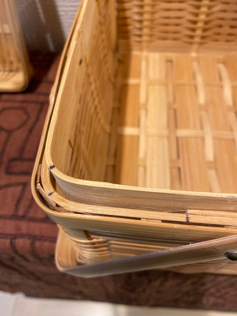 白竹　ピクニックバスケット　竹かご