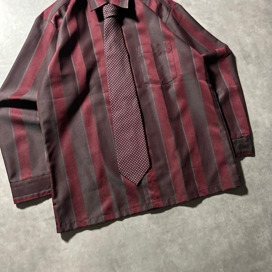 （NA）ヴィンテージ ダブル セットアップ シャツ ネクタイ ピンバッチセット