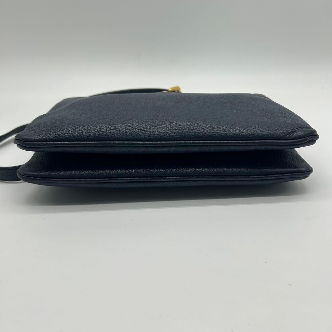 【アッコ様】 PRADA プラダ ショルダーバッグ ダブルポケット レザー 紺