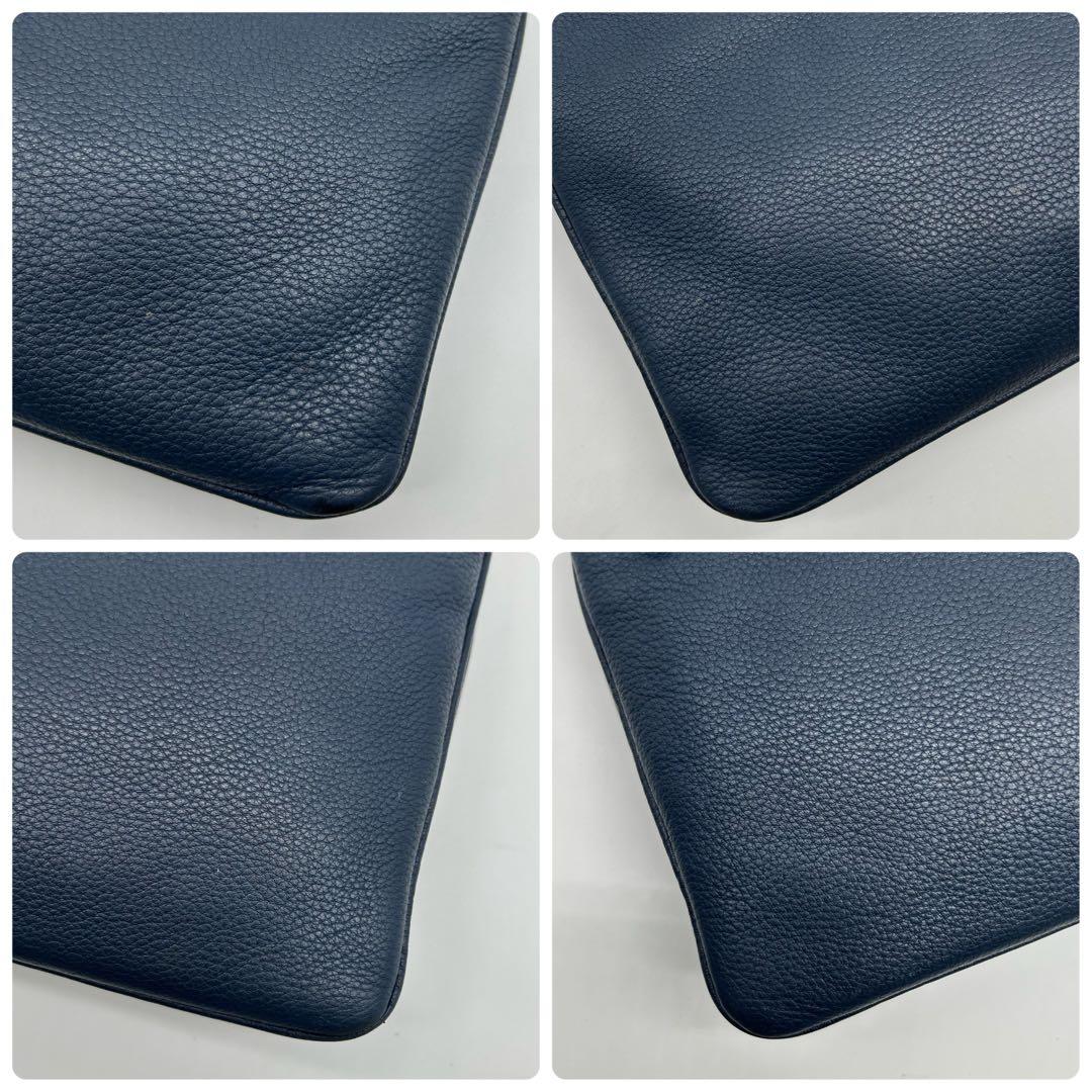 【アッコ様】 PRADA プラダ ショルダーバッグ ダブルポケット レザー 紺